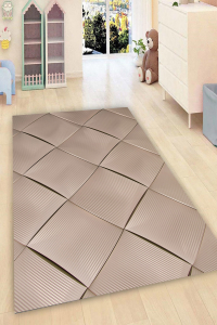 3D Baklava Desenli Dijital Baskılı Halı - 1