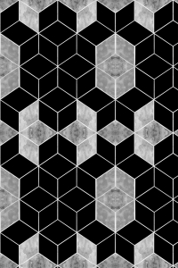 3D Gri Siyah Küpler Dijital Baskılı Halı - 2