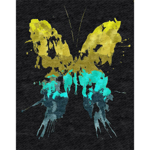 Abstract Kelebek Desenli Dijital Baskılı Halı - Thumbnail