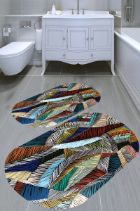 Abstract Tüy Desenli 2′li Banyo Paspası (50x60 cm - 60x100 cm) - 4