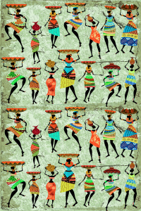 Afrika Dansı Tasarımlı Dijital Baskılı Halı - Thumbnail