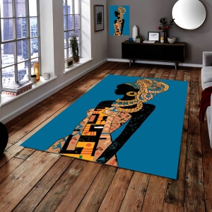 Afrika Tasarım Desenli Dijital Baskılı Halı - 1