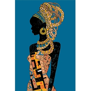 Afrika Tasarım Desenli Dijital Baskılı Halı - Thumbnail