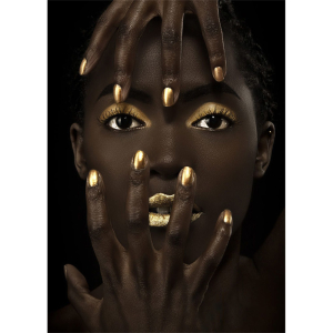 Afrika Yüz Desenli Dijital Baskılı Halı - Thumbnail