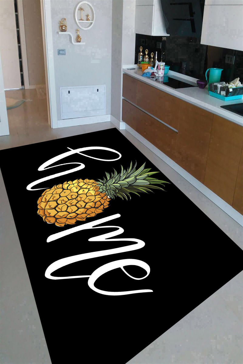 Ananas Çizimli Dijital Baskılı Halı