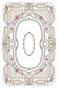 Anonim Motif Çerçeve Desenli Dijital Baskılı Halı - 2