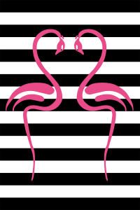 Aşık Flamingo Desenli Dijital Baskılı Halı - Thumbnail