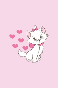Aşık Kedi Desenli Dijital Baskılı Halı - Thumbnail