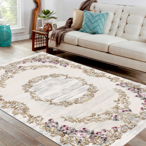 Ayna Motifli Osmanlı Desenli Dijital Baskılı Halı - 1