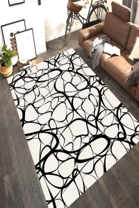 Bitişik Geometrik Taş Desenli Dijital Baskılı Halı - 1