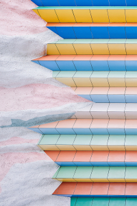 Buz Kaplı Dikdörtgen Renkler Dijital Baskılı Halı - Thumbnail