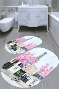 Cadde Desenli 2'li Banyo Paspası (50x60 cm - 60x100 cm) - 1