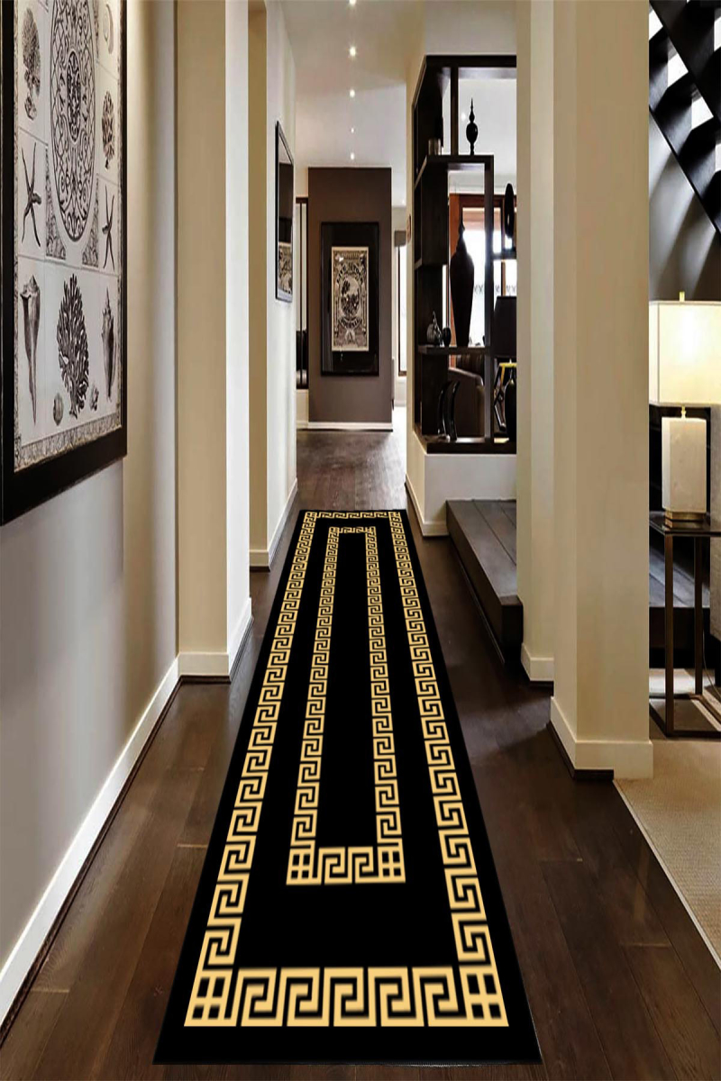 Çerçeve Desenli Dijital Baskılı Halı Örtüsü HRC1458