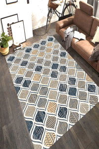 Damla Motif Yaprak Detaylı Dijital Baskılı Halı - 1