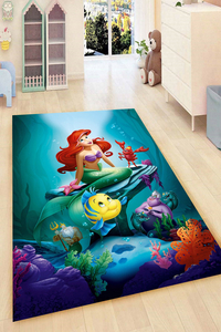 Deniz Kızı Ve Deniz Arkadaşları Tuzlu Su Dijital Baskılı Halı Örtüsü HRC1948 - 1