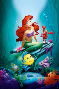 Deniz Kızı Ve Deniz Arkadaşları Tuzlu Su Dijital Baskılı Halı Örtüsü HRC1948 - 2