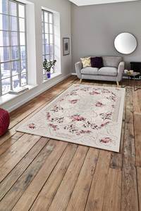 Dijital Baskılı Çicek Desenli Makinada Yıkanabilir Salon ve Yolluk Halısı - 1