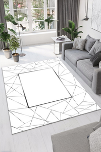 Dijital Baskılı Dekoratif Desenli Makinada Yıkanabilir Salon ve Yolluk Halısı - 1