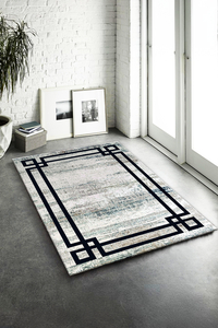 Baskılı Geometrik Desenli Makinada Yıkanabilir Salon ve Yolluk Halısı - 1
