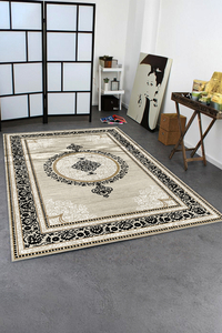 Dijital Baskılı Geometrik Desenli Makinada Yıkanabilir Salon ve Yolluk Halısı - 1