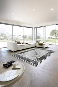 Dijital Baskılı Geometrik Desenli Makinada Yıkanabilir Salon ve Yolluk Halısı - 1