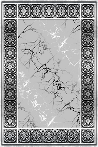 Dijital Baskılı Geometrik Desenli Makinada Yıkanabilir Salon ve Yolluk Halısı - 2