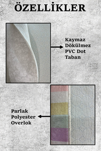 Dijital Baskılı Geometrik Desenli Makinada Yıkanabilir Salon ve Yolluk Halısı - 2