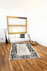 Dijital Baskılı Geometrik Desenli Makinada Yıkanabilir Salon ve Yolluk Halısı - 1