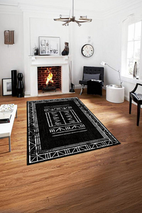 Dijital Baskılı Geometrik Desenli Makinada Yıkanabilir Salon ve Yolluk Halısı - 1