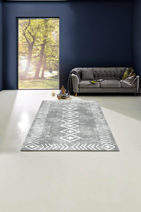 Dijital Baskılı İskandinav Desenli Makinada Yıkanabilir Salon ve Yolluk Halısı - 1