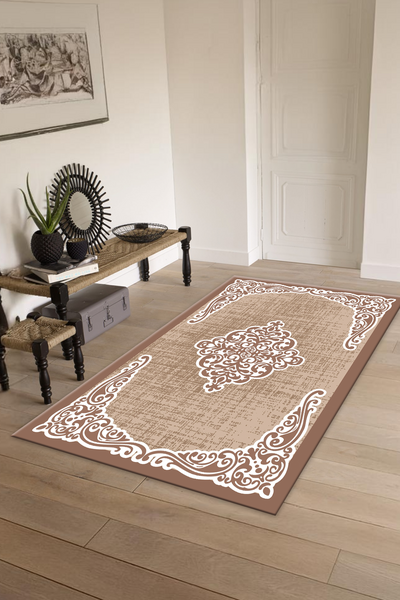 Dijital Baskılı Motif Desenli Makinada Yıkanabilir Salon ve Yolluk Halısı - resmiro