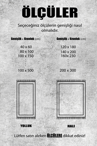Dijital Baskılı Osmanlı Çicek Desenli Makinada Yıkanabilir Salon ve Yolluk Halısı - 3