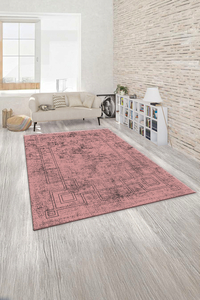 Dijital Baskılı Şerit Desenli Makinada Yıkanabilir Salon ve Yolluk Halısı - 1