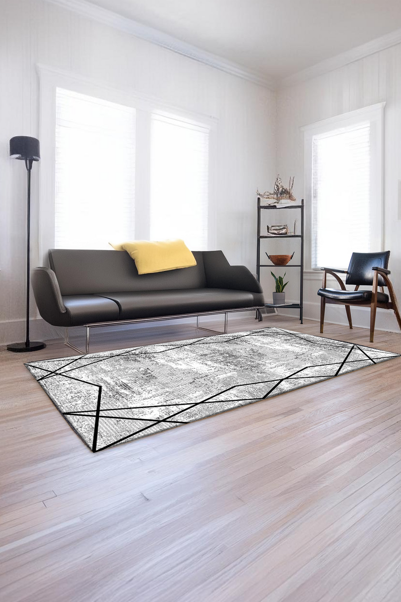 Dijital Baskılı Şerit Desenli Makinada Yıkanabilir Salon ve Yolluk Halısı