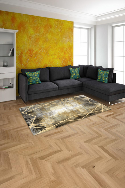 Dijital Baskılı şerit Desenli Makinada Yıkanabilir Salon ve Yolluk Halısı - resmiro