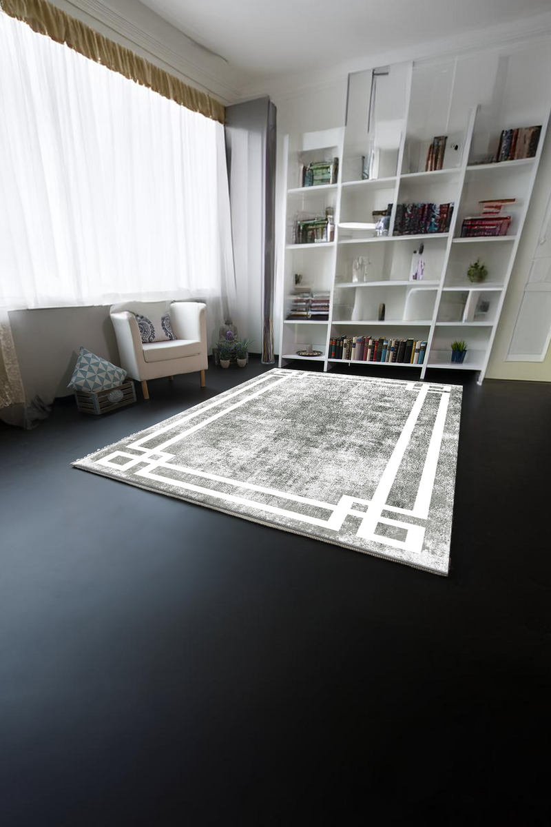 Dijital Baskılı Şerit Desenli Makinada Yıkanabilir Salon ve Yolluk Halısı