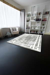 Dijital Baskılı Şerit Desenli Makinada Yıkanabilir Salon ve Yolluk Halısı - 1