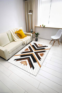 Dijital Baskılı Tahta Desenli Makinada Yıkanabilir Salon ve Yolluk Halısı - 1