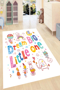 Dream Big Desen Dijital Baskılı Halı - 1