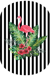 Düz Çizgili Flamingo Desenli 2&prime;li Banyo Paspası (50x60 cm - 60x100 cm) - 2