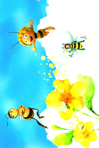 Eğlenceli Arılar Dijital Baskılı Halı - Thumbnail
