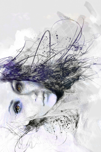 El Çizimi Portre Desenli Dijital Baskılı Halı - 2