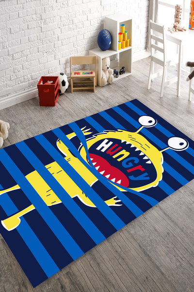 Engelleri Aşan Sevimli Canavar Dijital Baskılı Halı Örtüsü HRC1950 - resmiro