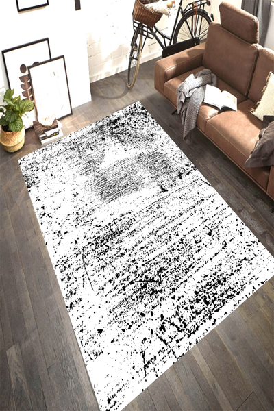 Eskitme Efektli Boya Sıçramaları Dijital Baskılı Halı Örtüsü HRC1930 - resmiro