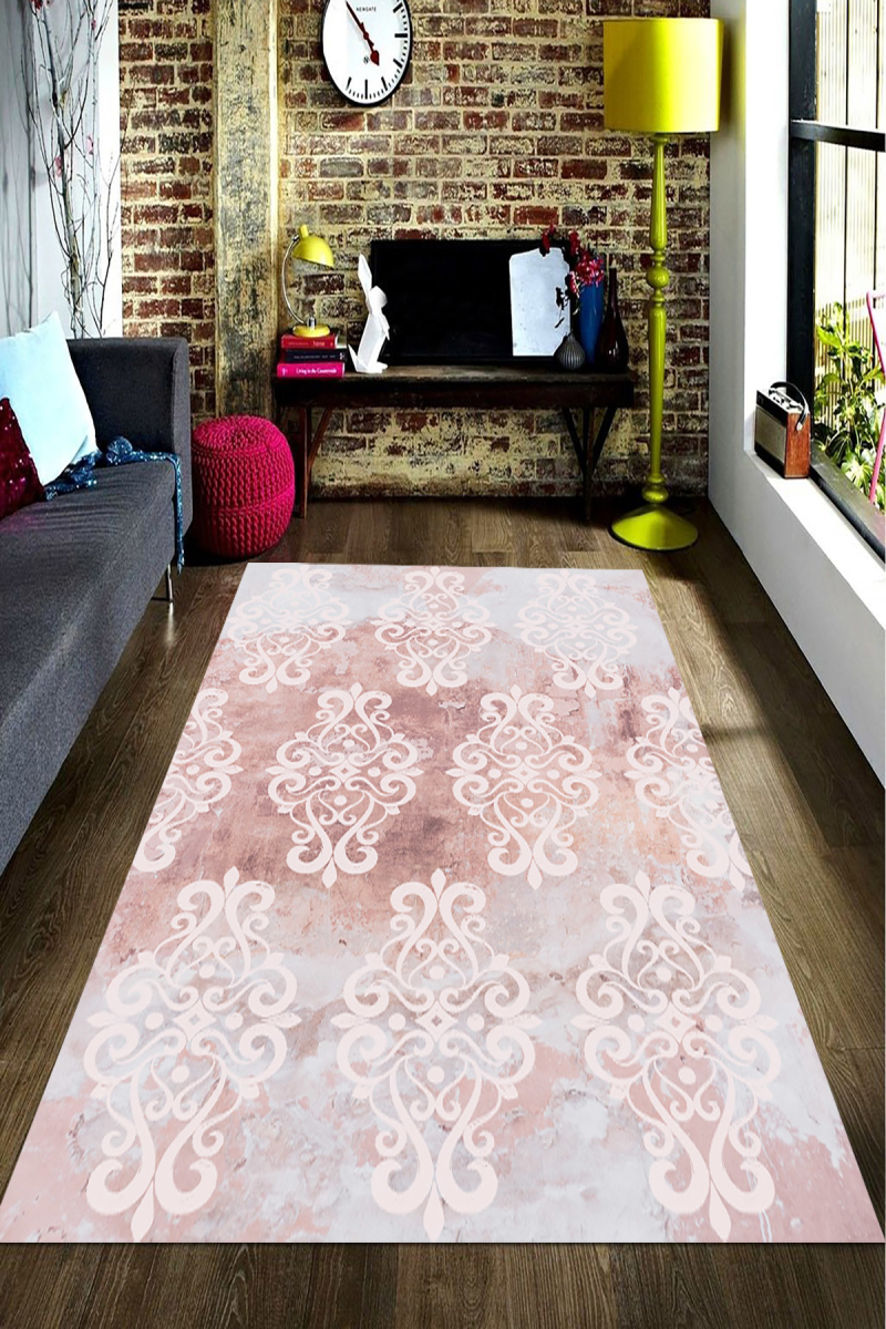 Eskitme Motif Desenli Dijital Baskılı Halı