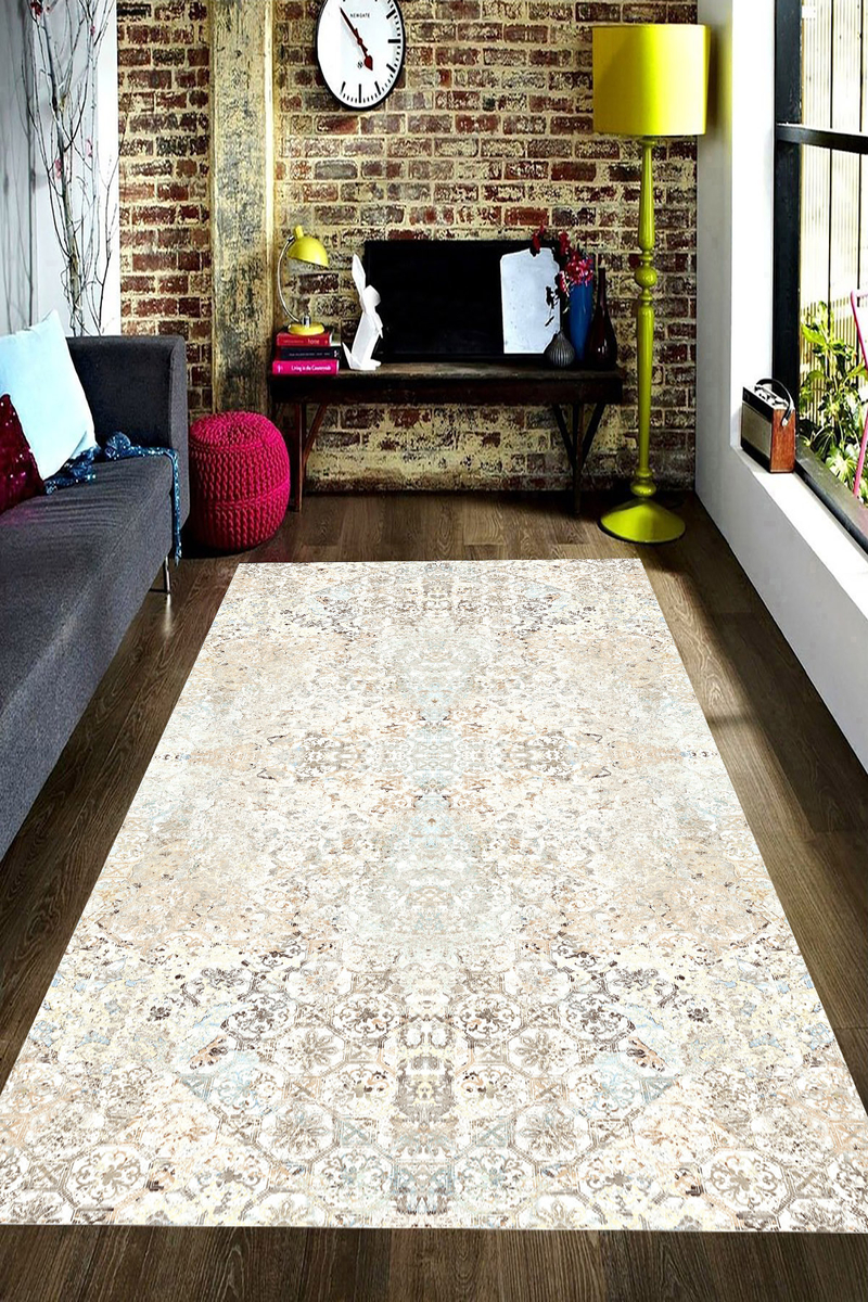 Eskitme Retro Desenli Dijital Baskılı Halı Örtüsü HRC2060