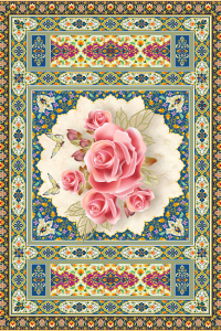 Etnik Desen Çiçek Detaylı Dijital Baskılı Halı - 2