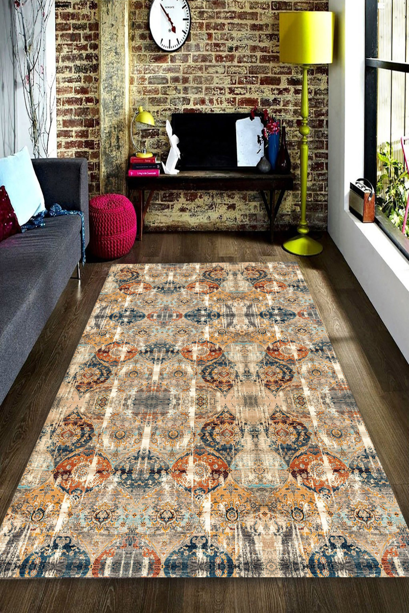 Etnik Ve Geometrik Desenler Dijital Baskılı Halı