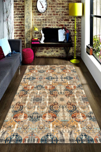 Etnik Ve Geometrik Desenler Dijital Baskılı Halı - 1
