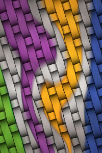 Geometrik Birleşme Ve Modern Renkler Dijital Baskılı Halı - Thumbnail